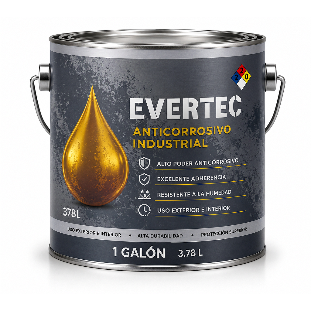 EVERTEC ANTICORROSIVO ALQUIDICO ROJO TEJA 0455 1 gal