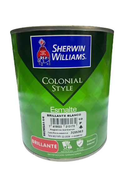 SW COLONIAL STYLE ESMALTE BRILLANTE BLANCO 1/4 gal